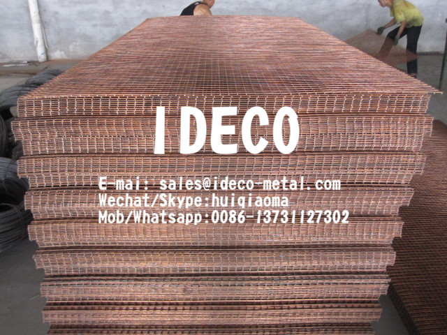 Self-Colour Fine Copper Coated Welded Wire Mesh, Red Copper Washed Industrial Welded Mesh Panels
