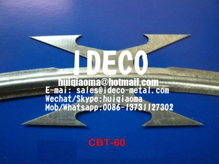 China CBT-60 Stainless Steel Harpoon Razor Wire Concertinas, Barbed Razor Accordion Wire Security Fences supplier